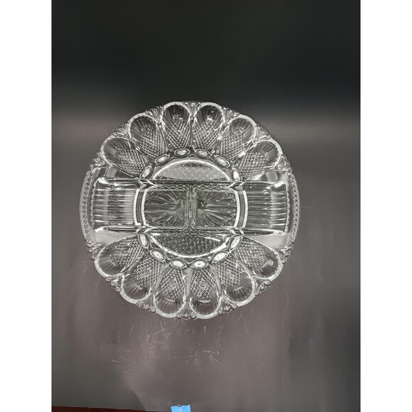 Vintage Deviled Egg Serving Dish 1950s L.E Smith Serving Dish - Picture 2 of 5